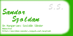 sandor szoldan business card